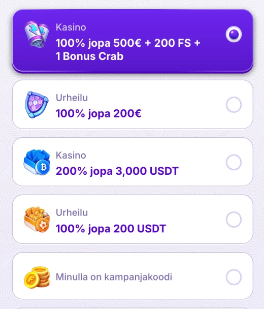 Rekisteröityminen RoboCat Casinoon